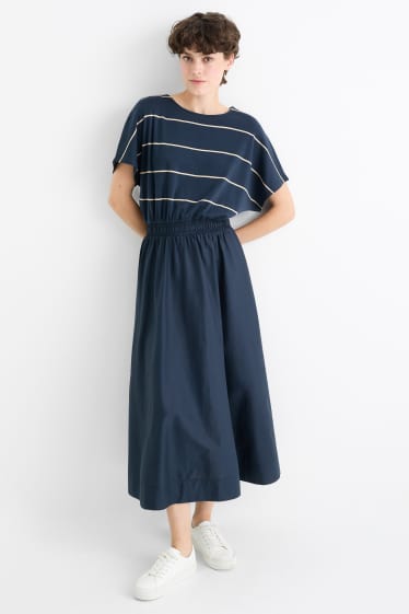 Damen - Fit & Flare Kleid - dunkelblau