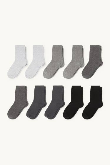 Kinderen: jongens - Set van 10 paar - sokken - zwart