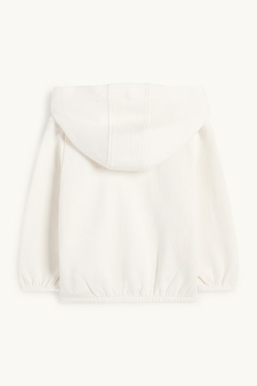 Neonate - Giacca in felpa con cappuccio neonati - tessuto tramato - bianco crema