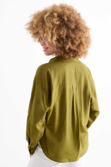 Damen - Bluse mit Knotendetail - grün