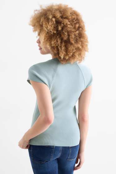 Dona - Jersei de punt de mitja - de màniga curta - blau clar