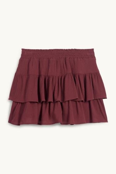 Dámské - Sukně skort - bordeaux