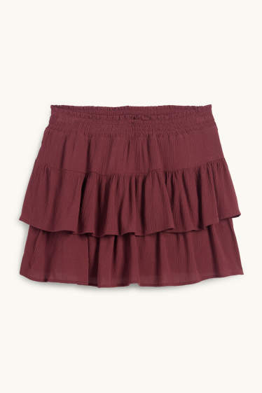 Dámské - Sukně skort - bordeaux