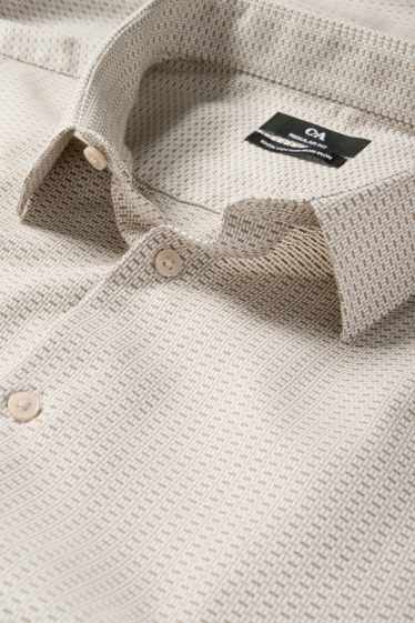 Men - Business shirt - regular fit - kent collar - easy-iron - patterned - beige