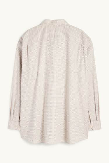 Men - Business shirt - regular fit - kent collar - easy-iron - patterned - beige