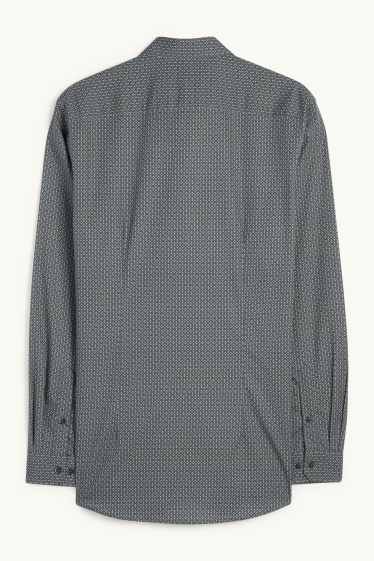 Men - Business shirt - slim fit - kent collar - easy-iron - minimal print - dark green