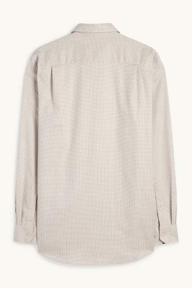 Bărbați - Cămașă office - regular fit - guler Kent - nu necesită călcare - cu model - bej