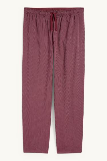 Bărbați - Pantaloni de pijama - cu dungi - bordo