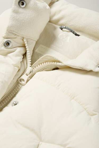 Kinder Mädchen - Herz - Steppweste - wasserabweisend - cremeweiß