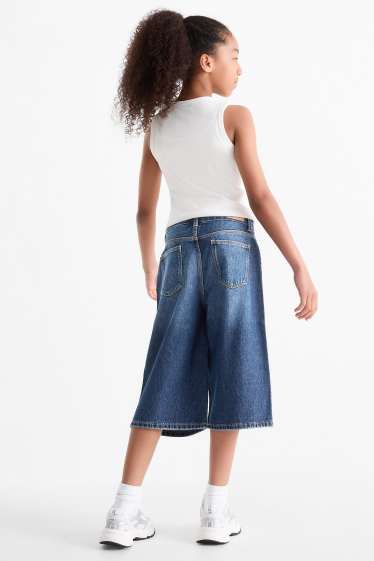 Enfants filles - Bermuda en jean - jean bleu