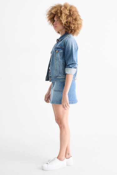 Femei - Fustă mini din denim - denim-albastru