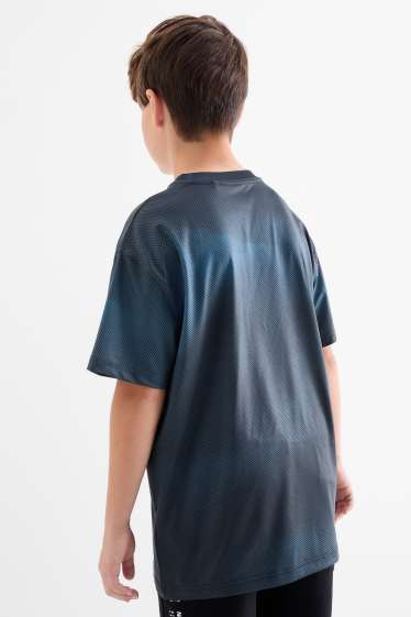 Kinder Jungen - Funktions-Shirt - gemustert - dunkelblau