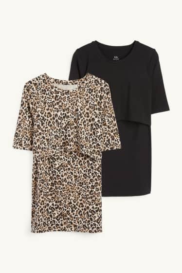 Femmes - Lot de 2 - T-shirt d’allaitement - noir / beige