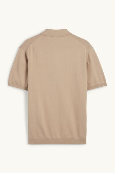 Home - Polo de punt - regular fit - beix