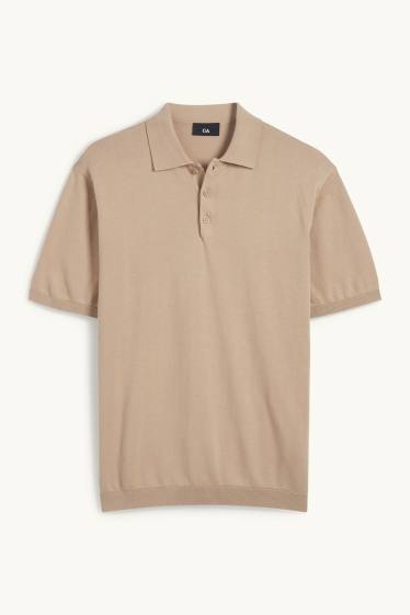 Home - Polo de punt - regular fit - beix
