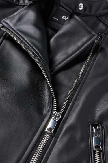 Enfants filles - Blouson de motard - matière synthétique - noir