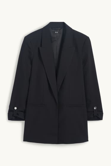 Women - Long blazer- regular fit - black