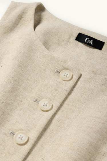Women - Business waistcoat - regular fit - linen blend - beige / gold
