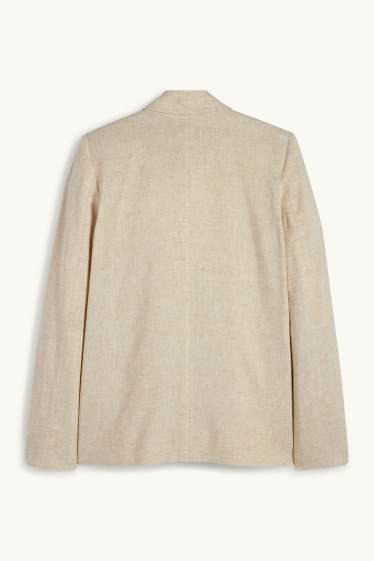 Dona - Americana formal - regular fit - mescla de lli - beix/daurat