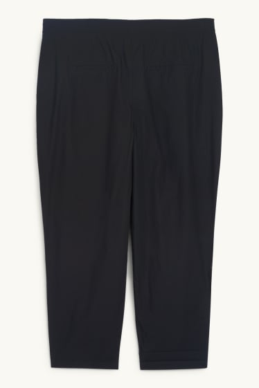 Femei - Pantaloni de stofă - talie medie - tapered fit - negru