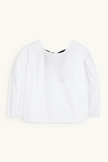 Donna - Blusa corta - bianco