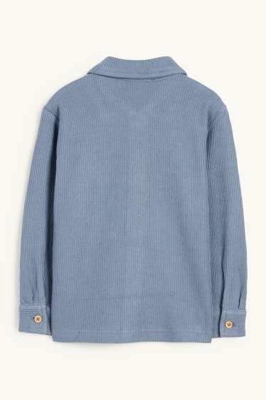 Kinder Jungen - Strick-Hemd - gerippt - blau