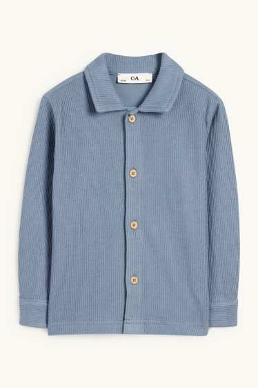 Kinder Jungen - Strick-Hemd - gerippt - blau