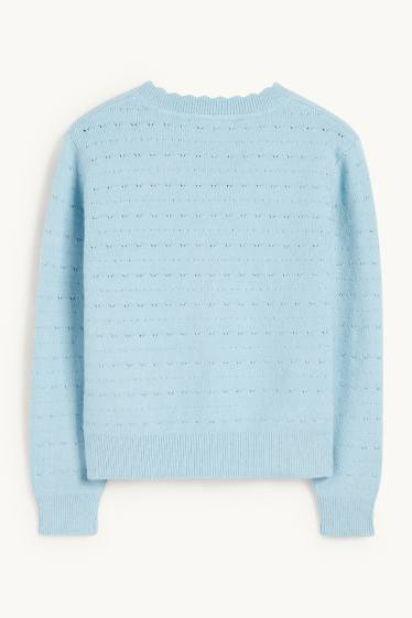 Kinder Mädchen - Strickjacke - blau