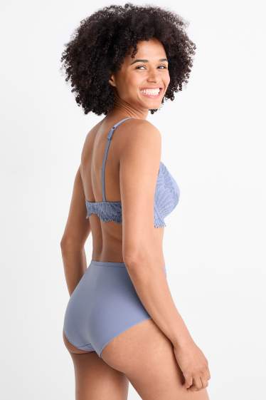 Women - Underwire bra - FULL COVERAGE - padded - blue