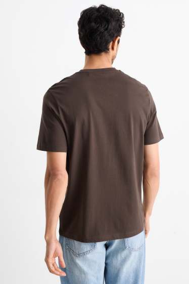 Heren - T-shirt - regular fit - Tupac - bruin