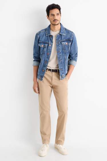 Herren - Chino mit Gürtel - Regular Fit - hellbraun