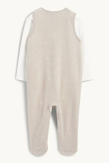 Baby Boys - The Lion King - romper set - ribbed - 2 piece - beige