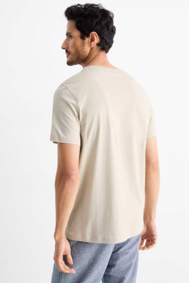 Pánské - Tričko - regular fit - béžová