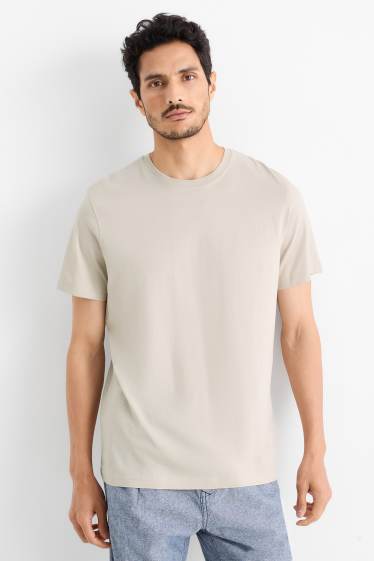 Pánské - Tričko - regular fit - béžová