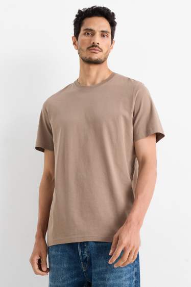Heren - T-shirt - regular fit - beige