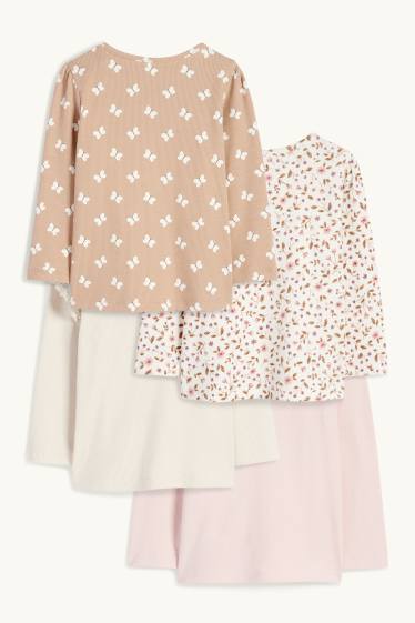 Bébés filles - Lot de 4 - papillon - hauts à manches longues pour bébé - rose