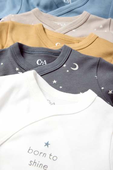 Bébés garçons - Lot de 5 - petites étoiles - bodys bébé - gris foncé