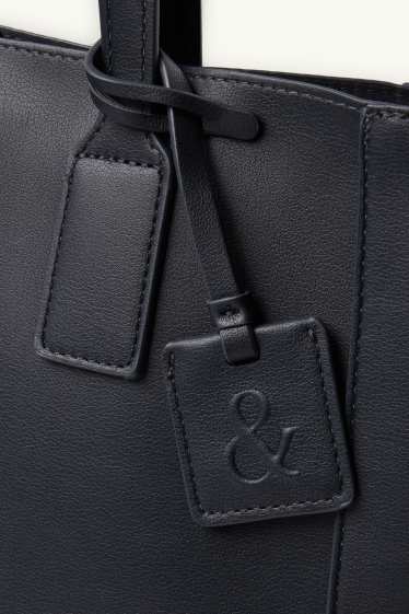 Dona - Bossa shopper gran - pell sintètica - blau fosc