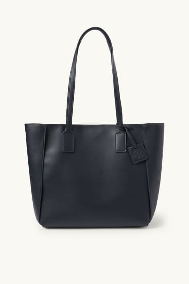 Dona - Bossa shopper gran - pell sintètica - blau fosc