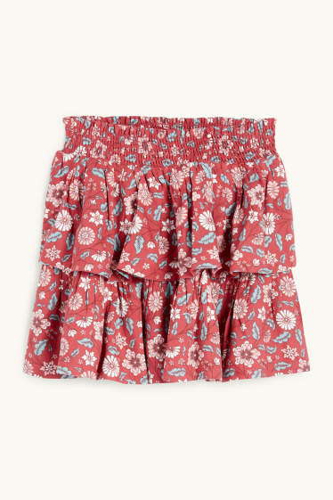 Nena - Faldilla - de flors - vermell fosc