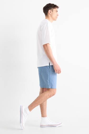 Pánské - Šortky - pruhované - modrá/bílá