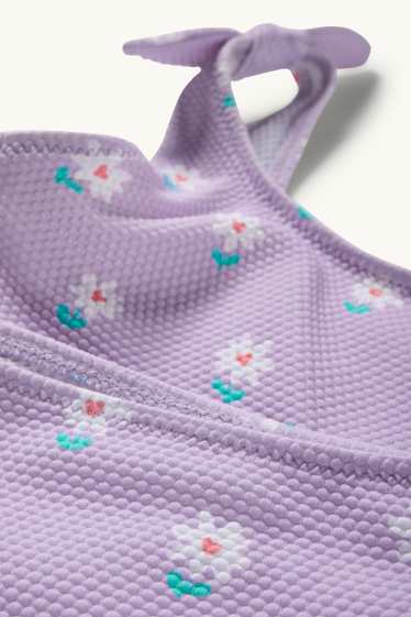Enfants filles - Bikini - LYCRA® XTRA LIFE™ - 2 pièces - à fleurs - violet clair