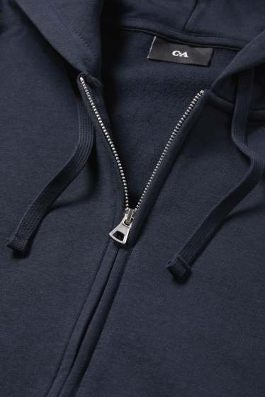 Hommes - Sweat zippé à capuche - bleu foncé