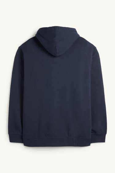 Hommes - Sweat zippé à capuche - bleu foncé