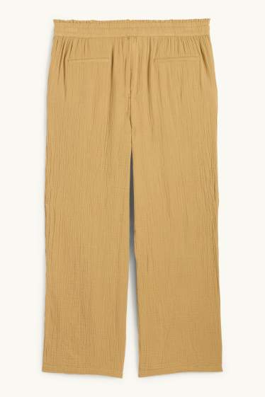 Damen - Stoffhose - Mid Waist - Comfort Fit - strukturiert - senfgelb