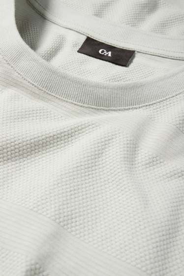 Men - T-shirt - regular fit - textured - light gray