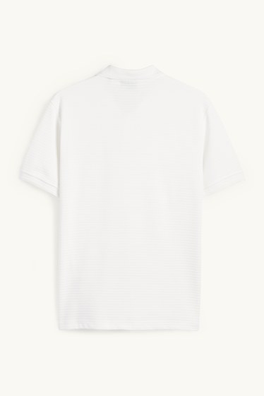 Heren - Poloshirt - regular fit - geribd - wit