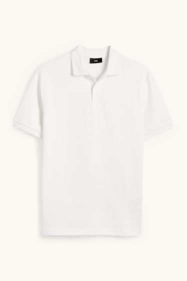 Heren - Poloshirt - regular fit - geribd - wit