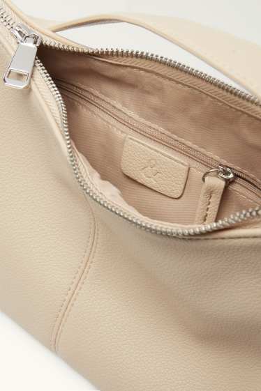 Women - Crossbody bag - faux leather - beige