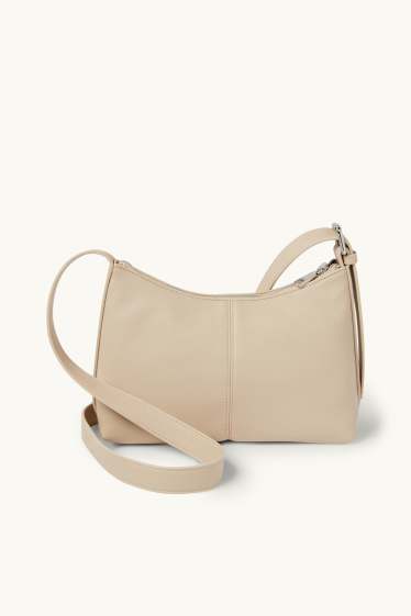 Women - Crossbody bag - faux leather - beige
